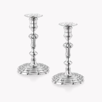 Silver George II Pair of Candlesticks Simon Jouet, 1747