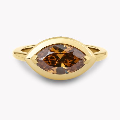 Skimming Stone 2.00ct Fancy Deep Brown Yellow Diamond Ring