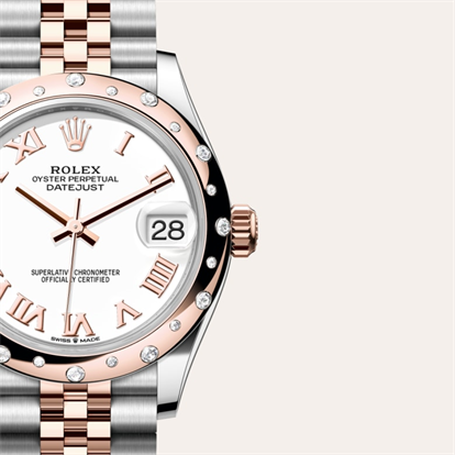 Datejust 31, Oyster, 31 mm, Oystersteel, Everose gold and diamonds watch