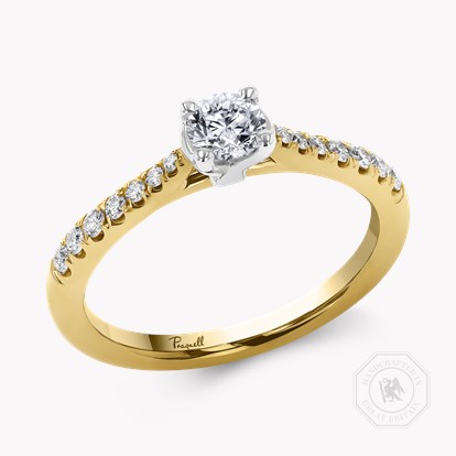 Celestial 0.30ct Brilliant Cut Diamond Ring - 2.3mm Width in18ct Yellow Gold and Platinum