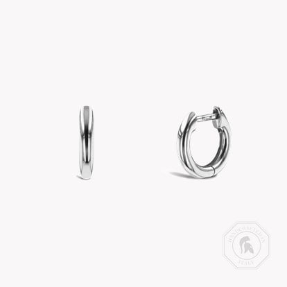 Small Hoop Earrings 15mm in 18ct White Gold