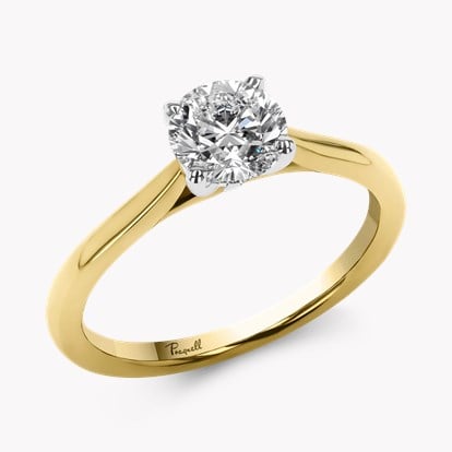 Gaia 0.90ct Brilliant Cut Diamond Ring in 18ct Yellow Gold and Platinum