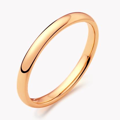 2mm Light Court Wedding Ring in 18ct Rose Gold