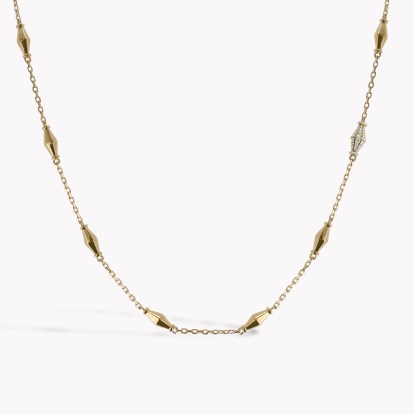 Mini-Cleopatra 0.188ct Diamond Gold Faceted Barrel Link 45cm