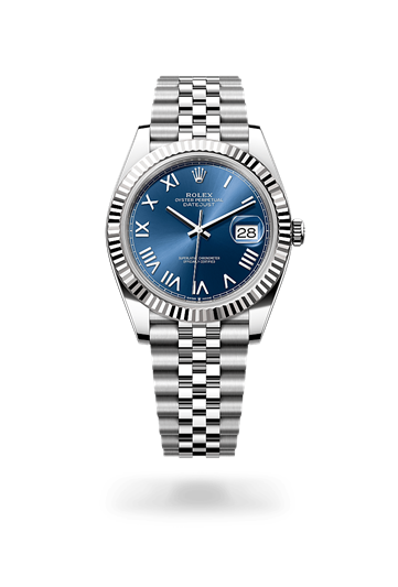 Datejust 41 * Oyster, 41 mm, Oystersteel and white gold with a Slate Fluted bezel and Jubilee, five-piece links bracelet