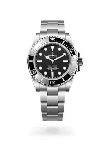 Submariner * Oyster, 41 mm, Oystersteel with a Black Unidirectional rotatable 60-minute graduated, scratch-resistant Cerachrom insert in black ceramic, numerals and graduations coated in platinum bezel and Oyster, three-piece solid links bracelet
