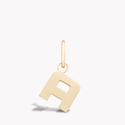 Letter A Pendant Charm in 18ct Yellow Gold