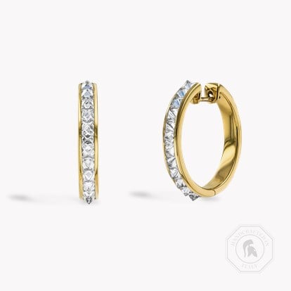 RockChic 2.00ct Inverted Diamond Hoop Earrings in 18ct Yellow Gold 