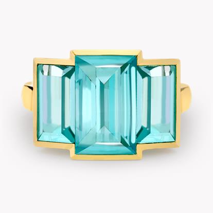 Masterpiece Kingdom 6.06ct Paraiba Tourmaline Three Stone Ring