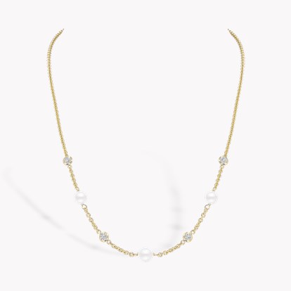 Sundance Fresh Water Pearl Diamond Necklace 2.85ct in 18ct Yellow Gold