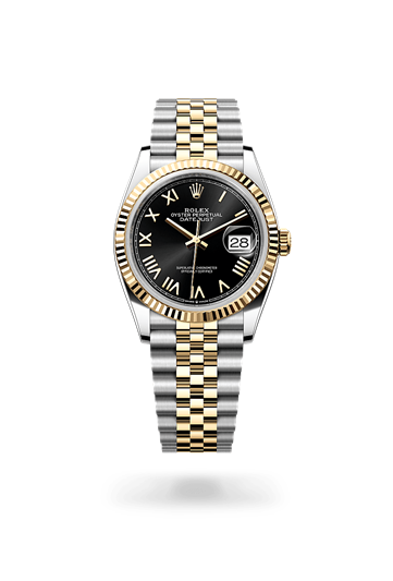 Datejust 36 * Oyster, 36 mm, Oystersteel and yellow gold with a Slate Fluted bezel and Jubilee, five-piece links bracelet