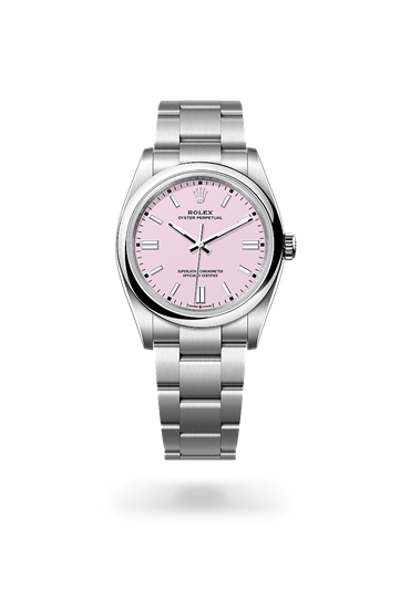 Oyster Perpetual 36 * Oyster, 36 mm, Oystersteel with a Multicoloured, Jubilee motif Domed bezel and Oyster, three-piece solid links bracelet