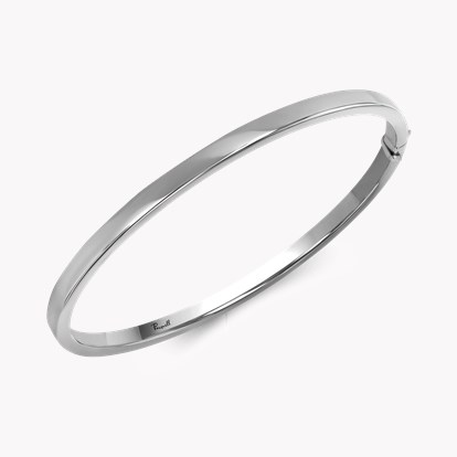 Plain Polished 4mm Square Edge Oval Bangle