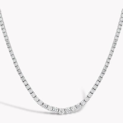 Brilliant Diamond Line Necklace 6.86CT in 18CT White Gold