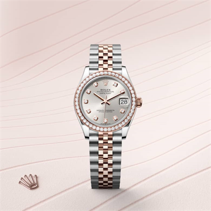 Datejust 31, Oyster, 31 mm, Oystersteel, Everose gold and diamonds watch