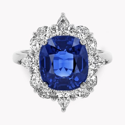 Sri Lankan Sapphire Cluster Ring