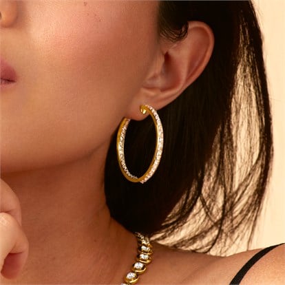 Rockchic 7.24ct Extra Large Diamond Hoop Earrings