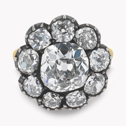 Victorian Antique Cushion Cut 3.14ct Diamond Ring