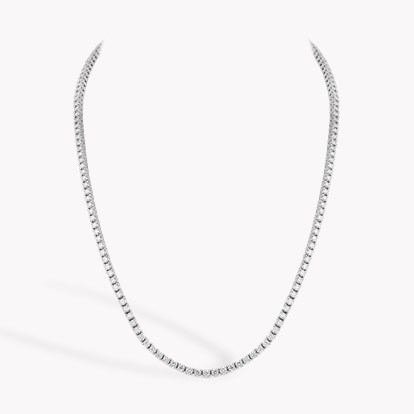 Brilliant Diamond Line Necklace 6.35ct in 18ct White Gold