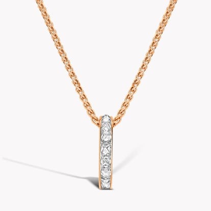 RockChic Diamond Bar Pendant 1.12ct in 18ct Rose Gold