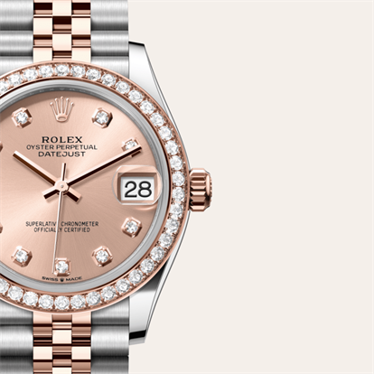 Datejust 31, Oyster, 31 mm, Oystersteel, Everose gold and diamonds watch
