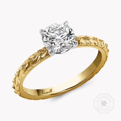 Apple Blossom 1.01ct Brilliant Cut Diamond Ring in 18ct Yellow Gold
