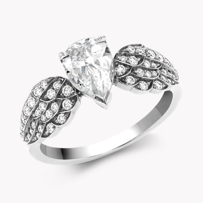 Tiara Pear Cut Diamond Ring 0.90ct in Platinum