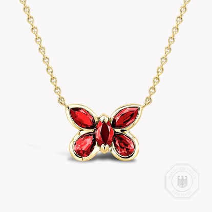 Butterfly Ruby Pendant 1.53ct in Yellow Gold