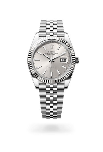 Datejust 41 * Oyster, 41 mm, Oystersteel and white gold with a Slate Fluted bezel and Jubilee, five-piece links bracelet