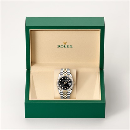 Datejust 36, Oyster, 36 mm, Oystersteel, yellow gold and diamonds watch inside presentation box