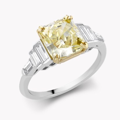 Fancy Intense Yellow Diamond Solitaire 2.49ct in Platinum