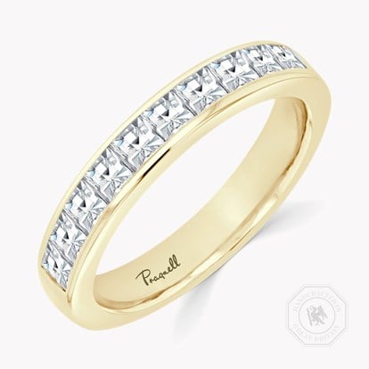 French Cut Diamond Half Eternity Ring 1.16ct in 18ct Yellow Gold