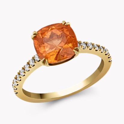 Mandarin Garnet Cocktail Ring 3.58ct in 18ct Yellow Gold