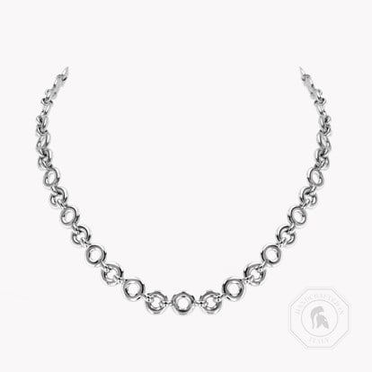RockChain Necklace with 0.09ct Diamond Clasp in 18ct White Gold