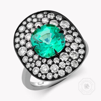 Snowstorm 4.68ct Mint Tourmaline and Diamond Cocktail Ring in 18ct White Gold