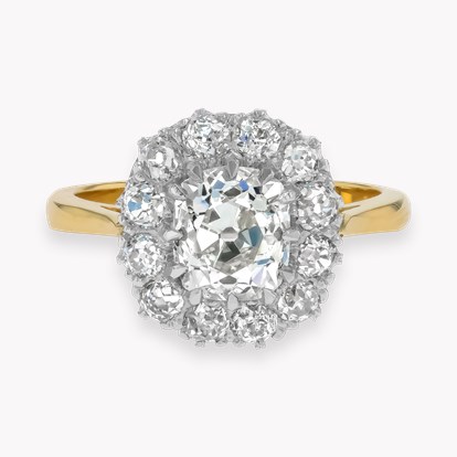 Coronet Old Cut 1.585ct Diamond Cluster Ring