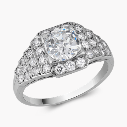 Old Cut 1.25ct Natural Diamond Cluster Ring
