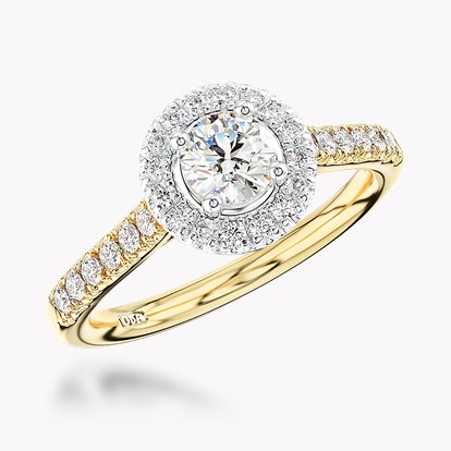 0.30ct Diamond Cluster Ring Yellow Gold and Platinum Celestial Setting