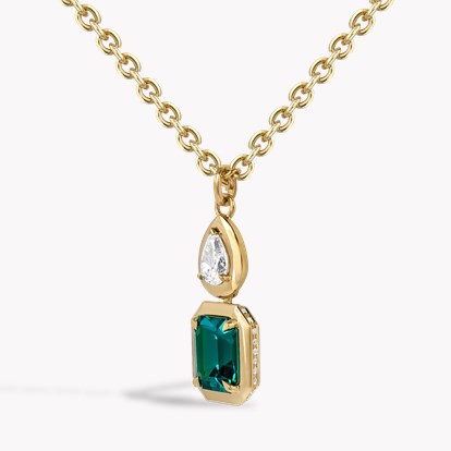 Skimming Stone 2.47ct Namibian Lagoon Tourmaline and Diamond Pendant