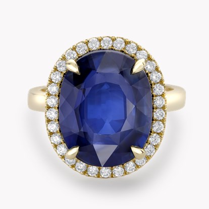 Sapphire and Diamond Cluster Ring