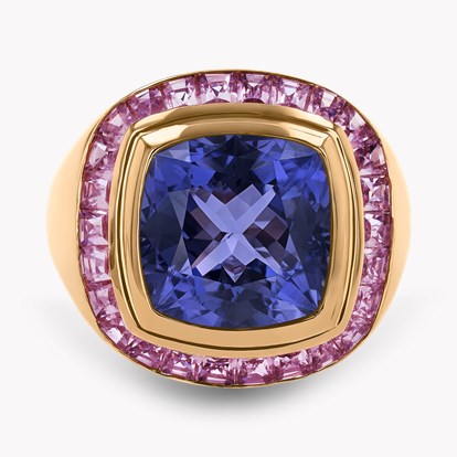 Cushion Cut Tanzanite Ring
