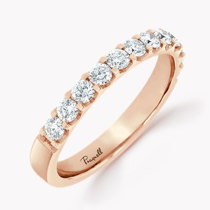 Brilliant Cut Diamond Half Eternity Ring 0.70ct in 18ct Rose Gold