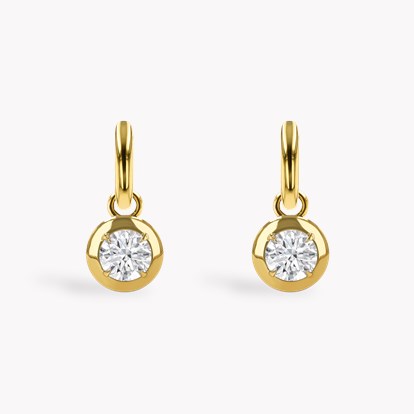 Skimming Stone 0.76ct Diamond Drop Hoop Earrings