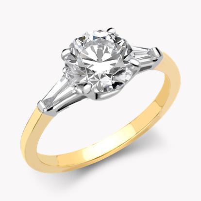 Diamond Ring - Brilliant Cut 2.40ct in 18ct Yellow Gold and Platinum
