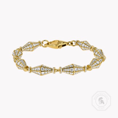 Cleopatra 5.38ct Diamond Gold Faceted Barrel Link Bracelet in 18ct Yellow Gold