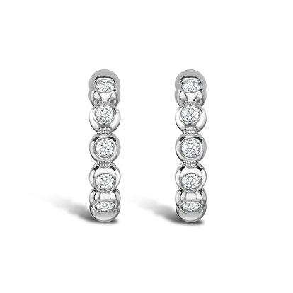 Bohemia Diamond Hoop Earrings 0.27CT in 18CT White Gold