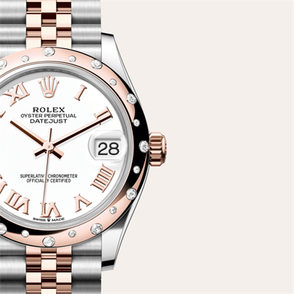Datejust 31, Oyster, 31 mm, Oystersteel, Everose gold and diamonds watch