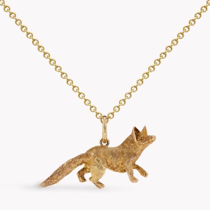 Victorian Gold Running Fox Pendant