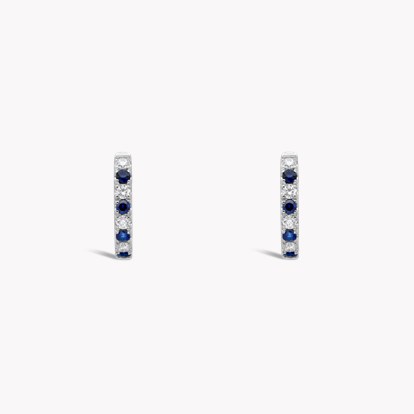 Sapphire & Diamond Half Hoop Earrings