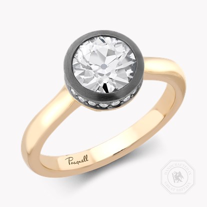 Legacy 1.35ct Diamond Solitaire Ring in 18ct Rose and Blackened White Gold